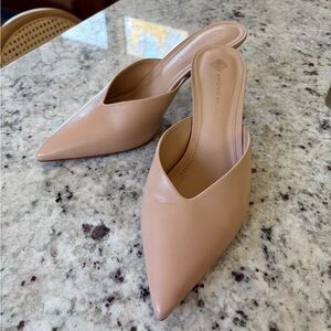 Antonio Melani Nude Pointed-Toe Mules